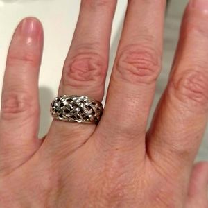 Sterling silver basket weave ring